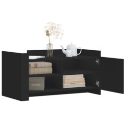 Berkfield Home Coffee Table Black 100x50x50 cm Engineered Wood - Size: 100 x 50 x 50 cm - thumbnail 3