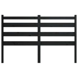 Berkfield Home Bed Headboard Black 146x4x100 cm Solid Wood Pine - Size: 146 x 4 x 100 cm - thumbnail 4