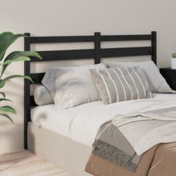 Berkfield Home Bed Headboard Black 146x4x100 cm Solid Wood Pine - Size: 146 x 4 x 100 cm - thumbnail 1
