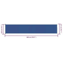 Berkfield Home Patio Retractable Side Awning 117x600 cm Blue - thumbnail 8