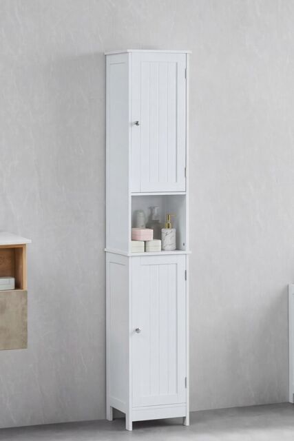 Home Discount Bath Vida Priano 2 Door Tall Cabinet Cupboard Bathroom Storage 1700 x 320 x 300 mm in White - image 1