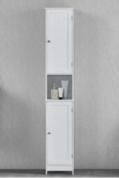 Home Discount Bath Vida Priano 2 Door Tall Cabinet Cupboard Bathroom Storage 1700 x 320 x 300 mm in White - thumbnail 5