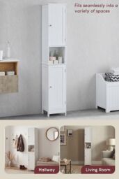 Home Discount Bath Vida Priano 2 Door Tall Cabinet Cupboard Bathroom Storage 1700 x 320 x 300 mm in White - thumbnail 7