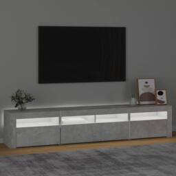 Berkfield Home TV Cabinet with LED Lights Concrete Grey 210x35x40 cm - Size: 210 x 35 x 40 cm - thumbnail 1