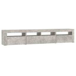 Berkfield Home TV Cabinet with LED Lights Concrete Grey 210x35x40 cm - Size: 210 x 35 x 40 cm - thumbnail 7