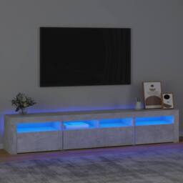 Berkfield Home TV Cabinet with LED Lights Concrete Grey 210x35x40 cm - Size: 210 x 35 x 40 cm - thumbnail 2