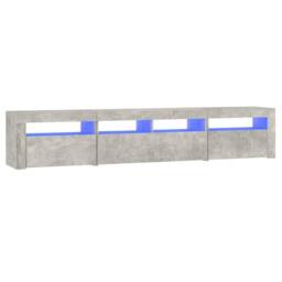 Berkfield Home TV Cabinet with LED Lights Concrete Grey 210x35x40 cm - Size: 210 x 35 x 40 cm - thumbnail 3