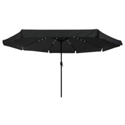 Berkfield Home Garden Umbrella with LED Lights √∏395x245 cm Black - Size: 395x245 cm - thumbnail 3