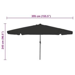 Berkfield Home Garden Umbrella with LED Lights √∏395x245 cm Black - Size: 395x245 cm - thumbnail 8