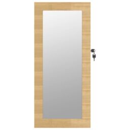 Berkfield Home Mirror Jewellery Cabinet Wall Mounted 30x8.5x67 cm in Brown - thumbnail 4