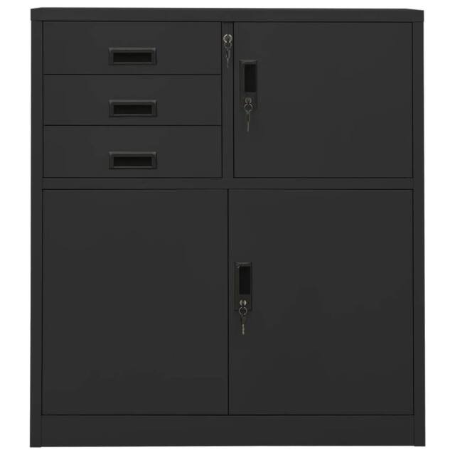 Berkfield Home Office Cabinet Anthracite 90x40x102 cm Steel in Black - Size: 90 x 40 x 102 cm - image 1