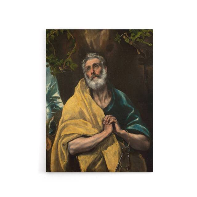 "Artery8 Apostle Guilt Saint Peter in Tears El Greco Canvas Wall Art - Size: W18"" x H24""" - image 1