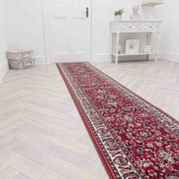 runrug Hallway Carpet Runner Rug - Soft & Comfy, 9mm - 'Kashdan' in Red - Size: 60 cm x 180 cm - thumbnail 3