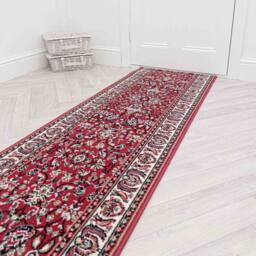 runrug Hallway Carpet Runner Rug - Soft & Comfy, 9mm - 'Kashdan' in Red - Size: 60 cm x 180 cm - thumbnail 6