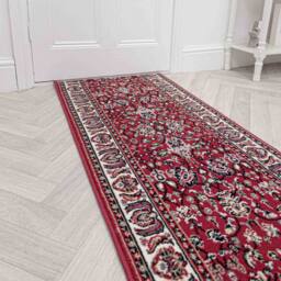 runrug Hallway Carpet Runner Rug - Soft & Comfy, 9mm - 'Kashdan' in Red - Size: 60 cm x 180 cm - thumbnail 1