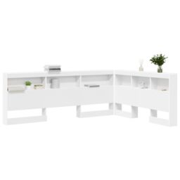 Berkfield Home Storage Headboard with Shelf with Headboard with Storage White 150 cm Engineered wood - thumbnail 3