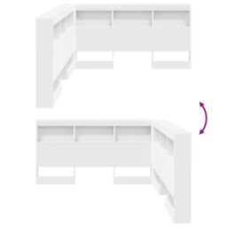 Berkfield Home Storage Headboard with Shelf with Headboard with Storage White 150 cm Engineered wood - thumbnail 9