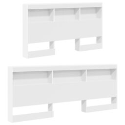 Berkfield Home Storage Headboard with Shelf with Headboard with Storage White 150 cm Engineered wood - thumbnail 4