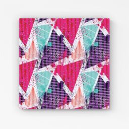 Warren Reed - Designer Shabby Geometric Pattern Canvas in Pink - Size: w40 inch x h40 inch - thumbnail 1