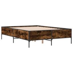 Berkfield Home Bed Frame without Mattress Smoked Oak 120x190 cm Small Double in Brown - thumbnail 3