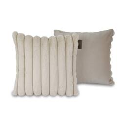 rucomfy Beanbags rucomfy Ribbed Faux Fur 45x45cm Cushion - Luxury Home Decor Pillow in Cream - Size: 45x45 cm - thumbnail 3