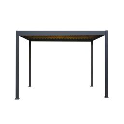 Monstershop Anthracite Aluminium Pergola With LED Lights - 3m x 3m in Grey - thumbnail 2