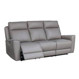 Aspire Rivington Real Leather Power Recliner 3 Seater Sofa with USB Charging in Grey - thumbnail 4