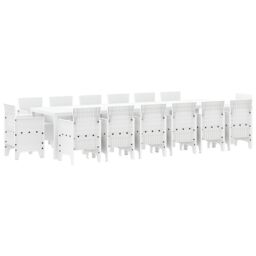Berkfield Home 15 Piece Garden Dining Set White Poly Rattan - thumbnail 2