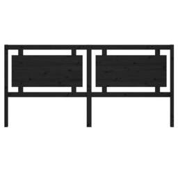 Berkfield Home Beautiful Bed Headboard Black 205.5x4x100 cm Solid Pine Wood - thumbnail 4