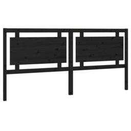 Berkfield Home Beautiful Bed Headboard Black 205.5x4x100 cm Solid Pine Wood - thumbnail 3