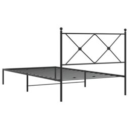 Berkfield Home Metal Bed Frame without Mattress with Headboard Black 100x190cm - Size: 100x190 cm - thumbnail 6