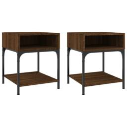 Berkfield Home Elegant Bedside Tables 2 pcs Brown Oak 40x41x50 cm Engineered Wood - Size: 40 x 41 x 50 cm - thumbnail 3