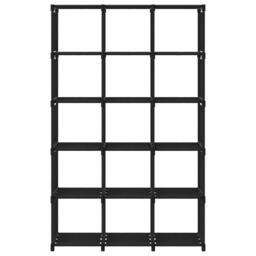 Berkfield Home 15-Cube Display Shelf Black 103x30x175.5 cm Fabric - thumbnail 2