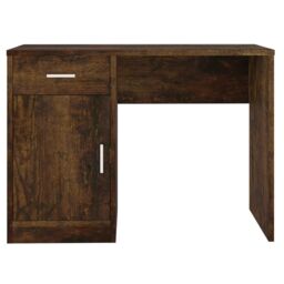 Berkfield Home Desk with Drawer&Cabinet Smoked Oak 100x40x73 cm Engineered Wood in Brown - Size: 100 x 40 x 73 cm - thumbnail 5