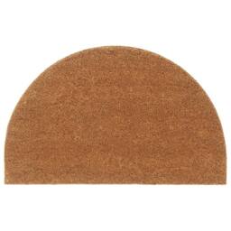 Berkfield Home Door Mat Natural Half Round 50x80 cm Tufted Coir in Brown - thumbnail 1