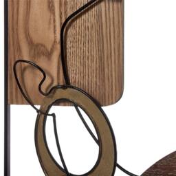 Wyld and Coco Brown Minimalist Iron Wall Art 50 x 50 cm - Handmade MDF Backing - Size: W50 cm x H50 cm - thumbnail 5