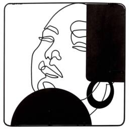 Wyld and Coco Brown Minimalist Iron Wall Art 50 x 50 cm - Handmade MDF Backing - Size: W50 cm x H50 cm - thumbnail 4