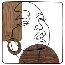 Wyld and Coco Brown Minimalist Iron Wall Art 50 x 50 cm - Handmade MDF Backing - Size: W50 cm x H50 cm - thumbnail 2