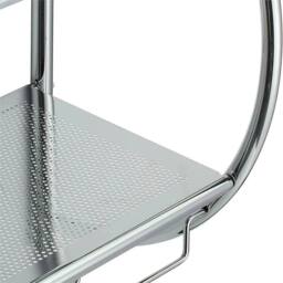 Nordara Modern Chrome 2 Tier Wall Mounted Bathroom Shelf Unit in Silver - Size: 180 cm width x 180 cm drop - thumbnail 4