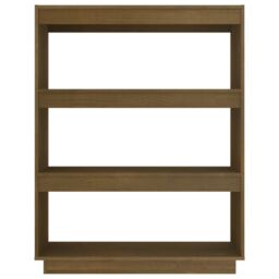 Berkfield Home Book Cabinet/Room Divider Honey Brown 80x35x103 cm Solid Pinewood - Size: 80 x 35 x 103 cm - thumbnail 5