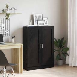 Berkfield Home Black Oak Book Cabinet 82.5x30.5x115 cm Engineered Wood - thumbnail 2