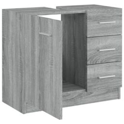 Berkfield Home Sink Cabinet Grey Sonoma 63x30x54 cm Engineered Wood - Size: 63 x 30 x 54 cm - thumbnail 5