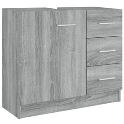 Berkfield Home Sink Cabinet Grey Sonoma 63x30x54 cm Engineered Wood - Size: 63 x 30 x 54 cm - thumbnail 2