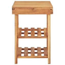 Berkfield Home Shoe Rack 90x32x46 cm Solid Acacia Wood in Brown - Size: 90 x 32 x 46 cm - thumbnail 3