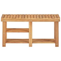 Berkfield Home Shoe Rack 90x32x46 cm Solid Acacia Wood in Brown - Size: 90 x 32 x 46 cm - thumbnail 2