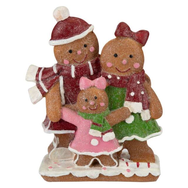 VFM e-Store Gingerbread Family Ornament Decoration 15cm x 11.5cm Brown X 1 - Size: 15 cm x 11.5 cm - image 1