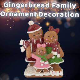 VFM e-Store Gingerbread Family Ornament Decoration 15cm x 11.5cm Brown X 1 - Size: 15 cm x 11.5 cm - thumbnail 3