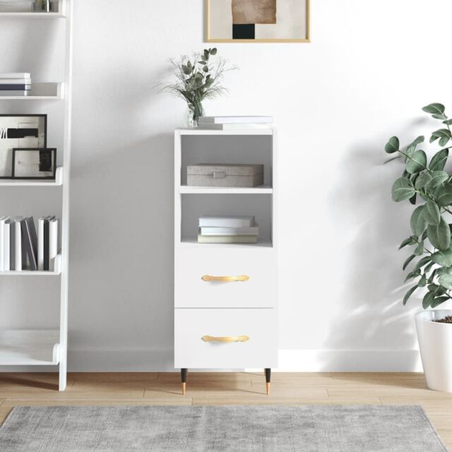 Berkfield Home Sideboard High Gloss White 34.5x34x90 cm Engineered Wood - image 1