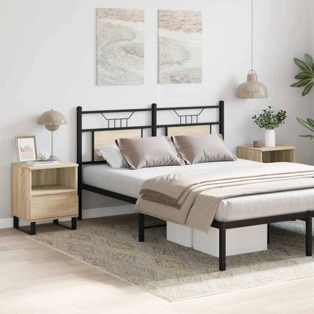 Berkfield Home Modern Bedside Cabinets 2 pcs Sonoma Oak 40x35x50 cm Engineered Wood in Light Tan - Size: 40 x 35 x 50 cm - image 1