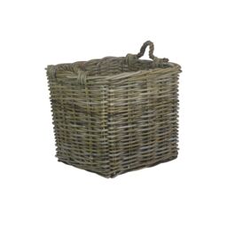 Red Hamper Rattan Square Grey Rattan Log Basket